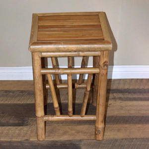 Ensemble tabouret et table en bois portables et faits à la main en bambou, vente en gros de tables d'appoint d'intérieur, tabourets de bar - Product Image 6