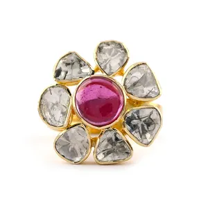 Новейшая коллекция модных дизайнерских однотонных 18 карат рубинового золота с бриллиантами обручальное кольцо по оптовой цене