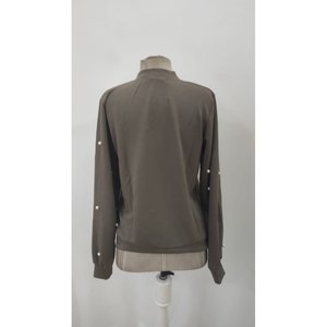 Women's Long-<b>Sleeved</b> Front-Zip Pearl Embellished <b>Short</b> Modal <b>Jacket</b>, 31972 - Product Image 5