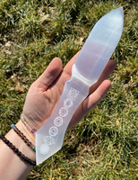 Couteau en sélénite, couteau en cristal blanc, lame de sabre en pierre précieuse polie et sculptée, de haute qualité, prix de vente en gros