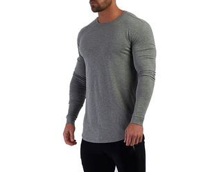 Men's 2025 Autumn Front Logo Solid 100% Cotton Breathable Casual Long Sleeve <b>Thick</b> O-Neck Regular Fit High Quality <b>T</b>-<b>Shirt</b> - Product Image 4
