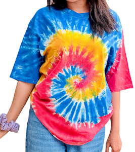 Vente en gros personnalisé femmes coton surdimensionné col rond court épaules tombantes conception graphique avant de fournisseur BD - Product Image 1