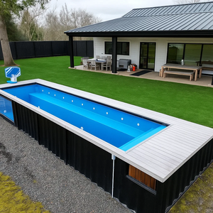 สระว่ายน้ำแบบตู้คอนเทนเนอร์ไฟเบอร์กลาสขนาด 20 ฟุต 40 ฟุต สำหรับตั้งเหนือพื้นดิน พร้อมหน้าต่าง - Product Image 6