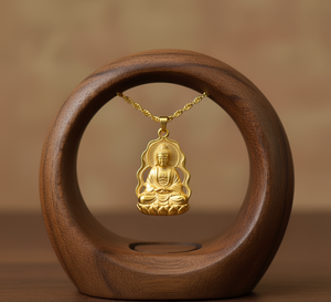 925 Argent Rhodium Lien Chaîne Collier Plaqué Or Bouddha Hindou Pendentif Usage Quotidien Tendance Cadeau Spirituel pour Hommes et Femmes - Product Image 6