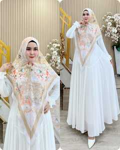 Fairuz Royal Blossom Series ensembles modestes pleine longueur élégante écharpe imprimée florale meilleure qualité exclusive pour Muslimah Indonesia - Product Image 4