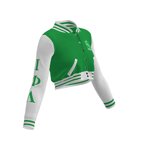 Haut court à motif solide Iota Phi Lambda avec décoration de boutons Taille naturelle écologique - Product Image 3