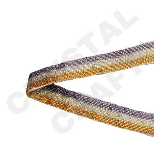 สายรัดกระเป๋าลูกปัดสีทองและสีม่วงสีทองสีขาวตามสั่งเครื่องประดับแฟชั่นลูกปัดสายคล้องกระเป๋า - Product Image 1