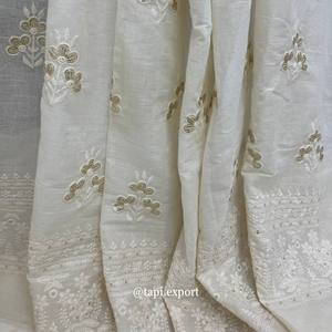 Tinh khiết <span class=keywords><strong>Mul</strong></span> bông thêu kurti vải kẻ sọc Wedding Dress vải với độc quyền butti mẫu thiết kế Phù Dâu 'trang phục - Product Image 3