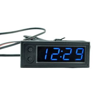 Thermomètre numérique LED bleu, voltmètre et horloge 22 mm par AEK-Tech BJ-TV02 - Product Image 1