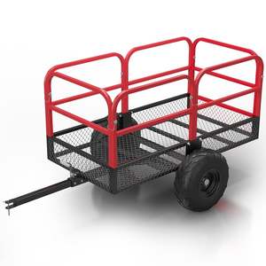 Premium Quad Bike <b>Trailer</b> Heavy-duty Polyethylene Tub Two Axles Four <b>Wheels</b> Hydraulic Gear Bulk Cargoes for ATV Agricultural - Product Image 5