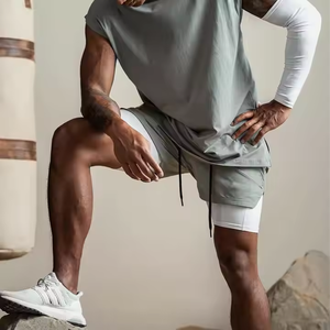 Chemise d'entraînement à la mode Chemises de compression pour hommes T-shirt de compression pour hommes Chemises sans manches athlétiques - Product Image 3