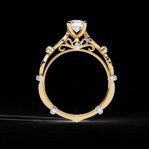 แหวนเพชรทองคำแท้เพาะเลี้ยงในห้องปฏิบัติการ ดีไซน์หรูหราพร้อมลายประดับที่ประณีต งานออกแบบระดับโลก เครื่องประดับชั้นเลิศ - Product Image 5