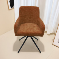 Chaise de salle à manger pivotante moderne et élégante, siège confortable et moelleux, dossier et accoudoirs robustes, couleur anthracite, usage intérieur