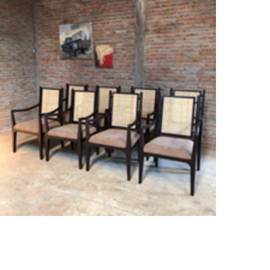 Silla de Ratán Moderna en Oferta, Silla de Comedor de Madera, Sillas de Ratán de Madera de Caoba Maciza para Patio - Product Image 6