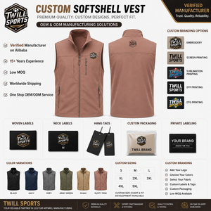 Gilet softshell sans manches pour homme, couleur unie, col montant, fermeture éclair, coupe-vent, décontracté, pour l'automne et l'hiver - Product Image 5