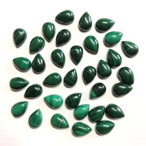 IGI Certifié AAA Grade 8x10mm Naturel Vert Malachite Poire Cabochon Pierres Précieuses Lâches pour la Fabrication de Bijoux Semi-Précieux Calibré - Product Image 5