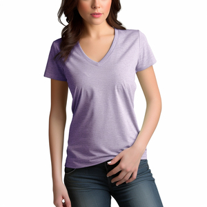 T-shirts pour femmes impression personnalisée en coton mélangé à manches courtes hauts pour femmes t-shirts graphiques - Product Image 2