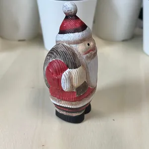 YEEYAYA 21-Santa Bag Scultura in Legno, Statuetta di Babbo Natale Intagliata a Mano, Decorazione Natalizia per Casa e Stanza, Statua Buon Natale - Product Image 2