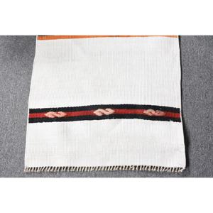 Alfombra turca Vintage estilo clásico blanco 17 pies X 43 pies área grande Seagrass lana Patchwork patrón para habitación de adolescente pasillo látex - Product Image 4