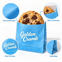 Sacs en papier kraft personnalisés avec logo, sacs d'emballage alimentaire jetables écologiques résistants à la graisse pour biscuits et collations