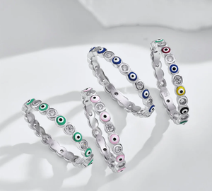 แหวนแต่งงานไทเทเนียมทรงกลมประดับมอสซาไนต์ระยิบระยับสไตล์ฮิปฮอป - Product Image 3