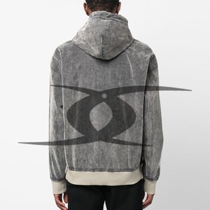Sudadera con capucha lavada con ácido personalizada para hombre, Jersey de algodón liso de rizo francés pesado, ropa de calle de gran tamaño térmica para invierno - Product Image 2