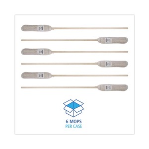 Boardwalk 24 Oz. Serpillère à tête en fibres de coton 54 pouces Panier en plastique à motif triangulaire avec poignée en bois, lot de 6, pour usage domestique et aquatique - Product Image 3