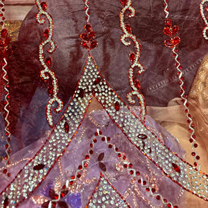 Best Price 100% Polyester Luxury <b>Beaded</b> Fabric with Zircon Handmade Indian Supplier <b>Garments</b> Making Woven and Mesh Pattern - Product Image 1