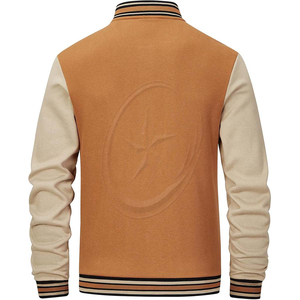 Manteau en tissu satiné coupe-vent surdimensionné à manches longues avec lettres brodées Manteaux décontractés Veste universitaire baseball vintage pour hommes - Product Image 4