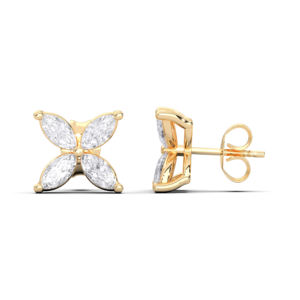 Luxurious 10K 14K 18K Gold Moissanite Diamond Marquise Shape Push <b>Back</b> Stud <b>Earrings</b> OEM Wholesale - Product Image 6
