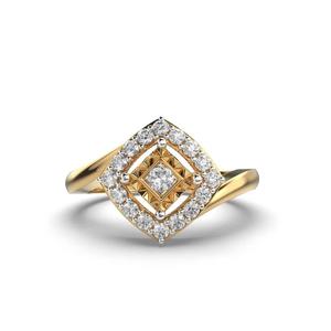 Bague simulant un diamant de laboratoire 14k Lab a créé une bande de fiançailles en cluster de diamants pour sa bague minimaliste unique pour femme - Product Image 1