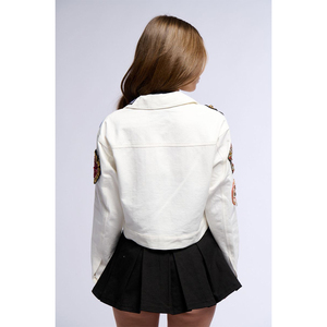 Chaqueta Vaquera de Moda para Mujer con Bordados Cosidos a Mano, Broches, Algodón Transpirable, Estilo Vintage, Prenda Exterior Personalizada - Product Image 5