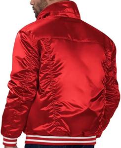 Chaqueta de béisbol de satén al por mayor, chaqueta universitaria retro ligera para equipos y escuelas - Product Image 2