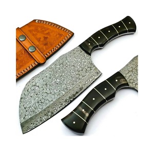 Amazon ขายร้อนดามัสกัสเหล็ก Handmade ปลอมแปลงมีดมีดตัดสับครัวกลางแจ้งมีดฆ่าเชฟ - Product Image 1