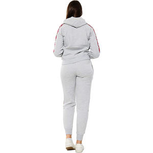 ชุดวอร์มลำลองมีซิปสำหรับผู้หญิงชุดวอร์มสองชิ้นชุดออกกำลังกายฟิตเนสโลโก้ตามสั่งจากโรงงานไซส์ใหญ่พิเศษ - Product Image 3