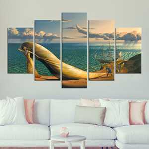 ภาพพิมพ์บนผ้าแคนวาส: ภาพทะเลแฟนตาซีสุดโรแมนติกพร้อมรองเท้าส้นสูง ชุดผ้าแคนวาส 5 ชิ้น - Product Image 1