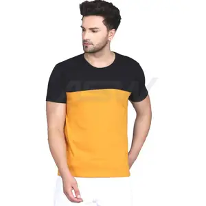 Última camiseta multicolor de contraste personalizada último diseño clásico Slim Fit alta calidad precio barato transpirable hombres camisetas