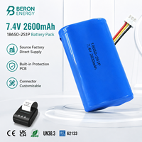 Paket Baterai Lithium Ion 18650 7.4V 2600mAh untuk Printer Thermal Portabel Sistem POS Grosir Pasokan Massal Pengganti