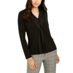 Camicia in Seta Stile BOHO da Donna Charter Club XL con Top Annodabile, Fantasia Floreale/a Pois/a Righe/Tinta Unita, Ideale per l'Ufficio e l'Autunno - Product Image 1