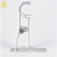 Support de tringle à rideau en aluminium anodisé en forme de L, fixation murale pour tringle à rideau