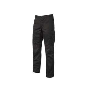 U-POWER Men's <b>Work</b> <b>Trousers</b> in <b>Stretch</b> Cotton Canvas Ocean <b>Black</b> Carbon Color - Product Image 1