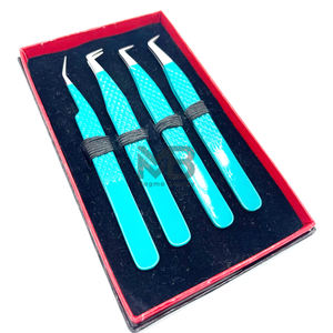 90 degrés 45 degrés Volume nouvelle couleur enduit diamant argent conseils pince à cils japonais en acier inoxydable avec marque personnalisée - Product Image 5