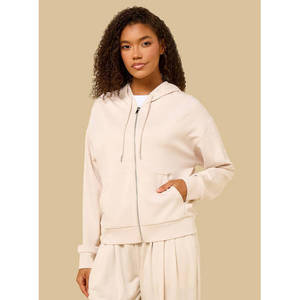 110 Apparel Women's Modal Zip Hoodie Soft Lightweight Full Zip Hooded Sweatshirt Casual Long Sleeve <b>Layering</b> <b>Top</b> Solid Color - Product Image 3