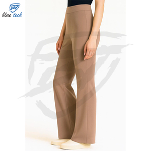 Ladies Mid Waist Flat Front Straight Customized High Quality Quick Dry Polyester/Cotton Casual Outdoor Use <b>Trousers</b> - Product Image 2