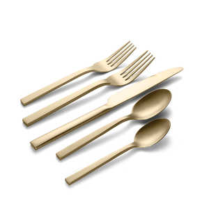 Custom Modern Restaurant <b>Dinner</b> ware Bulk <b>Gold</b> Flatware Hotel Cutlery Stainless Steel <b>White</b> Ceramic Handle for Party - Product Image 5