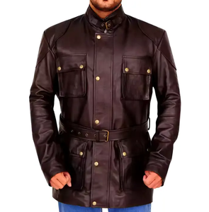2024 nouveau manteau Long en cuir à la mode pour hommes manteau en cuir de vachette respirant de haute qualité pour hommes - Product Image 6