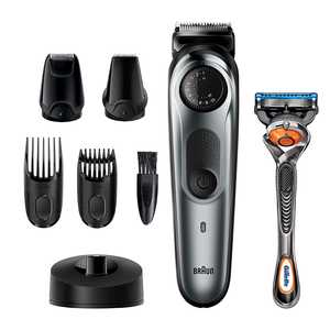 Tondeuse à barbe sans fil rechargeable pour hommes, ensemble de 10 pièces, tondeuse de précision pour barbe, tondeuse à cheveux en acier inoxydable - Product Image 4