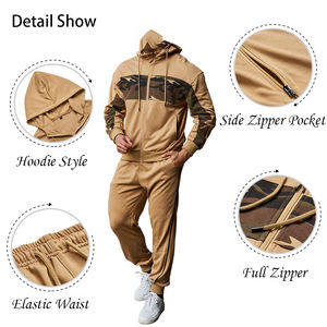 Traje de dos piezas deportivo informal personalizado para hombre conjunto de chándal deportivo transpirable para exteriores con logotipo personalizado adultos otoño - Product Image 5