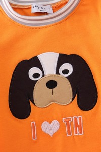 Orange I Love Tennessee Applique Baby Dress Bubble Traje suave y cómodo Perfecto para el día del juego y el uso diario - Product Image 4