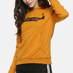 Pull à col rond côtelé jaune moutarde pour femme - Product Image 5